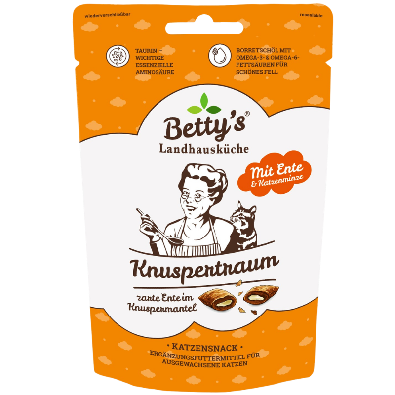 Bettys Landhausküche Cat Snack Knuspertraum Ente & Katzenminze 50 g