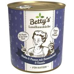 Bettys Landhausküche Katze Dose Huhn & Fasan mit Borretschöl 800 g