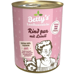 Bettys Landhausküche Hund Dose Rind pur mit Leinöl 400 g