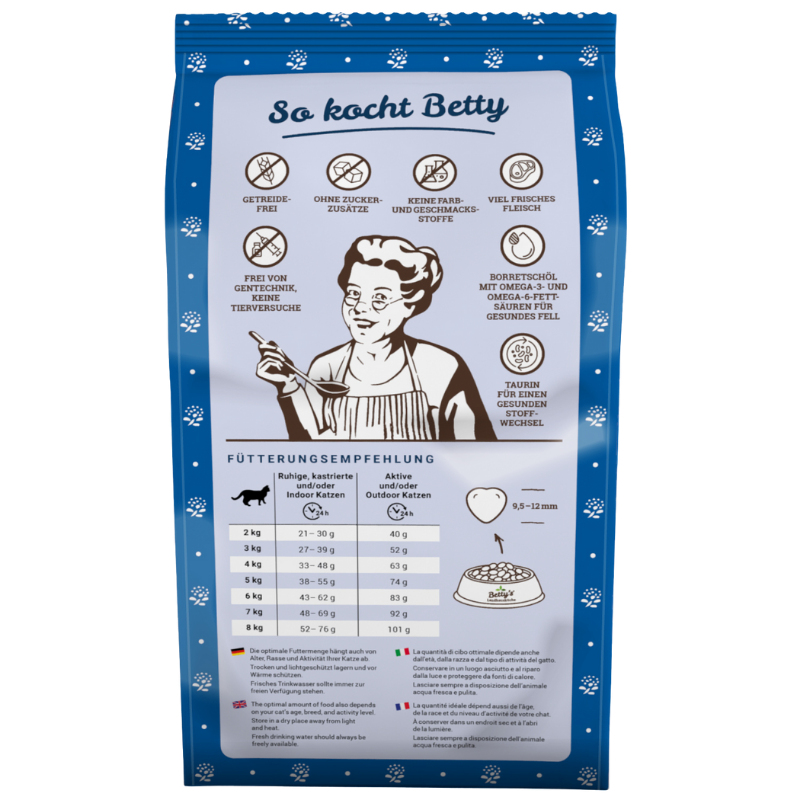 Bettys Landhausküche Katze Adult Trocken Huhn & Forelle