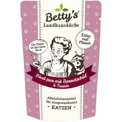 Bettys Landhausküche Katze FB Rind pur mit Borretschöl 100 g