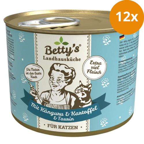 Bettys Landhausküche Katze Dose Känguru mit Kartoffeln 200 g