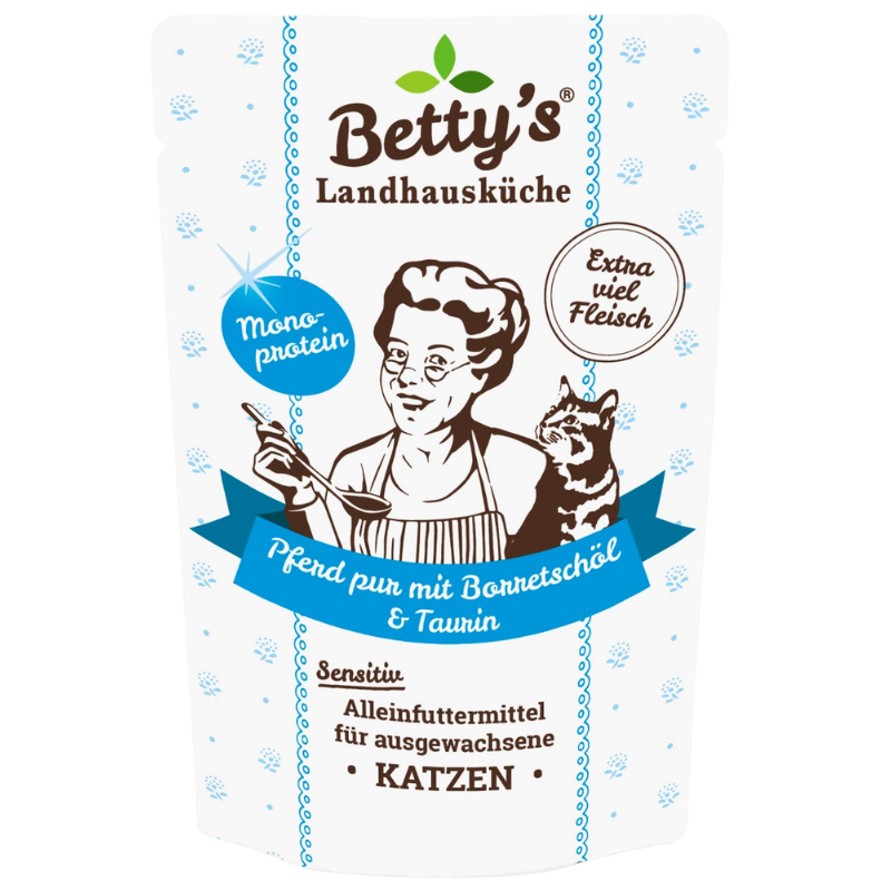 Bettys Landhausküche Katze Pouch Pferd Pur 100 g