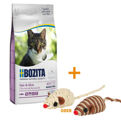 Bozita Hair & Skin Weizenfrei Lachs 10 kg + GRATIS TRIXIE Spielmaus