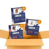 Bozita Happen 24 x 370 g – Probiermix in Gelee: Lachs. Pute & Hühnchen