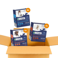 Bozita Happen 24 x 370 g – Probiermix in Gelee: Lachs, Rentier & Hühnchen