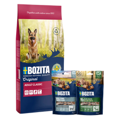 Bozita Original Adult Classic 12 kg & 2 x GRATIS Bozita Snacks (Elch, Lamm)