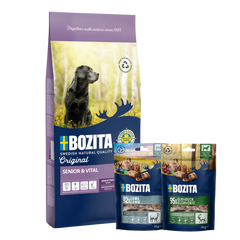 Bozita Original Adult Senior 12 kg & 2 x GRATIS Bozita Snacks (Elch, Lamm)