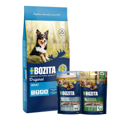 Bozita Original 12 kg & 2 x GRATIS Bozita Snacks (Elch, Lamm)