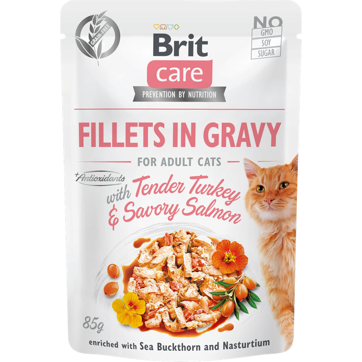 Brit Care Fillets in Gravy Turkey & Salmon 85 g