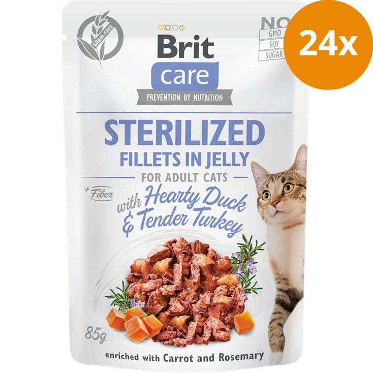 Brit Care Fillets in Jelly Duck Sterilized 85 g