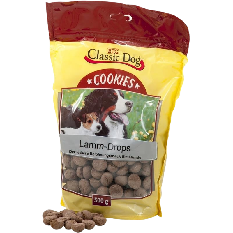 BTG Classic Dog Cookies Lamm–Drops 500 g