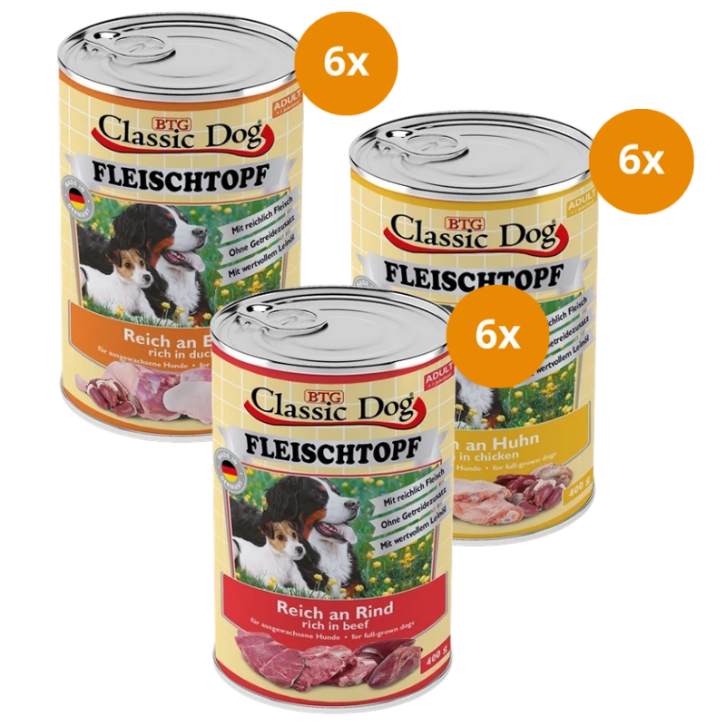 BTG Classic Dog Fleischtopf 400 g - Mix Sparpaket