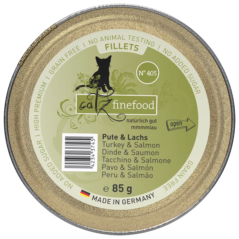 catz finefood Fillets No. 405 - Pute, Huhn & Lachs in Jelly 85 g