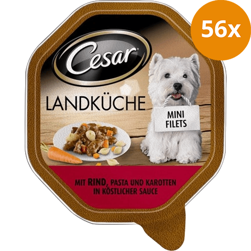 Cesar Landküche Rind, Pasta & Karotten 150 g