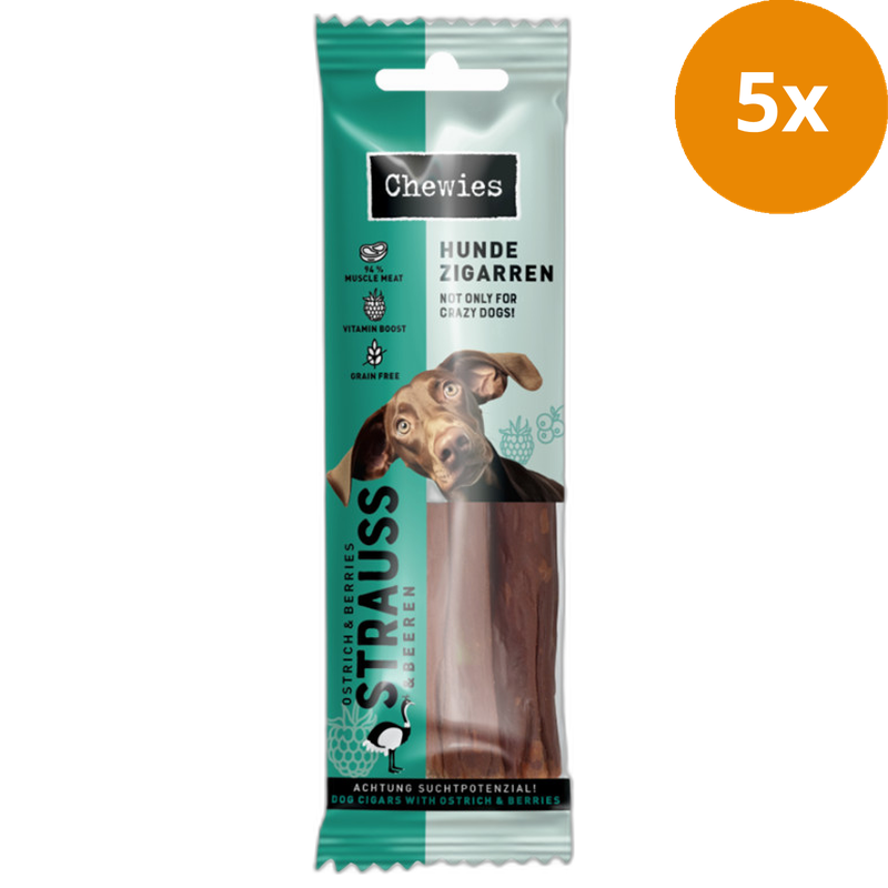 Chewies Hundezigarren Strauß + Beeren 75 g