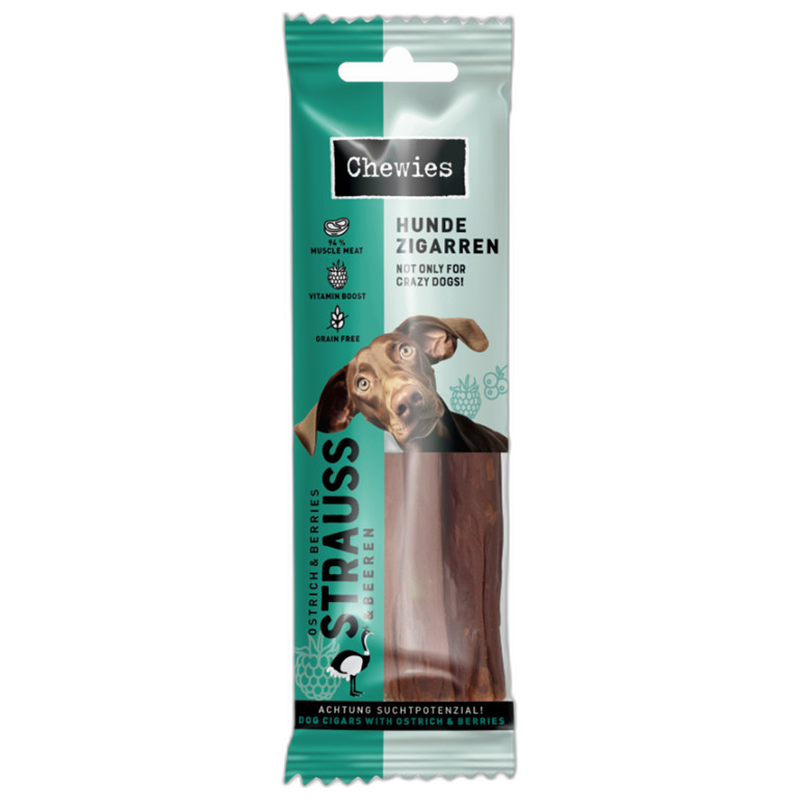 Chewies Hundezigarren Strauß + Beeren 75 g