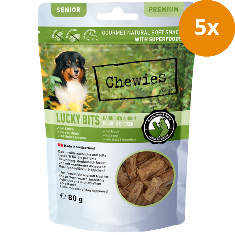 Chewies Lucky Bits Kaninchen & Huhn Senior 80 g