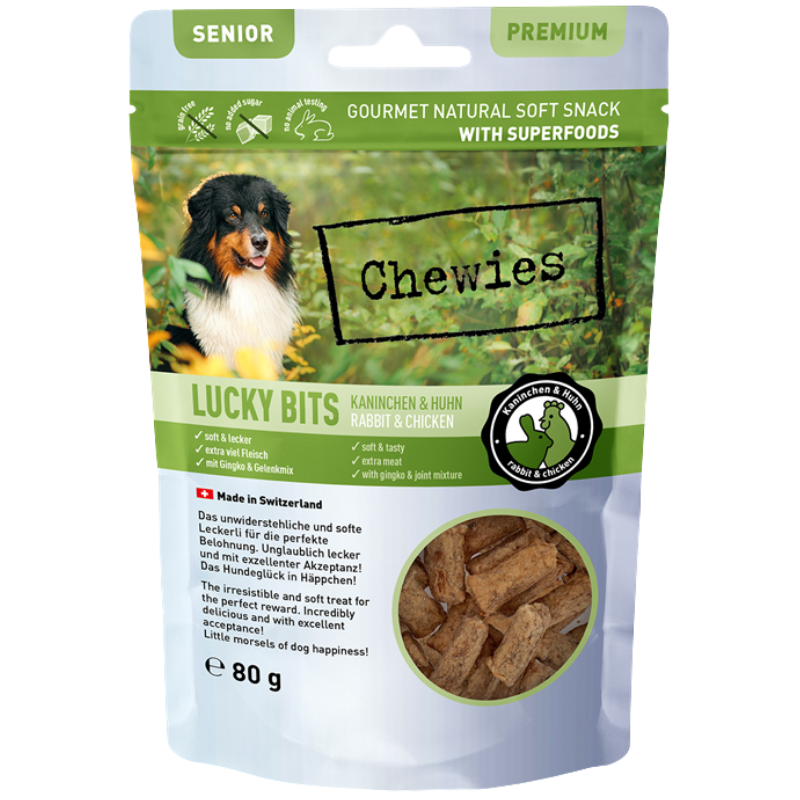 Chewies Lucky Bits Kaninchen & Huhn Senior 80 g