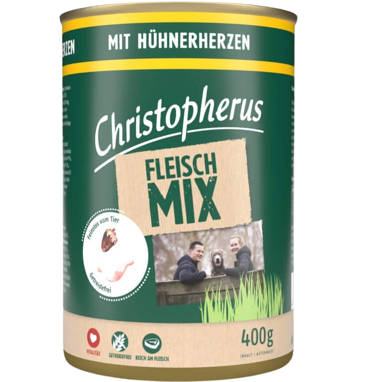 Christopherus Fleischmix Hühnerherzen 400 g