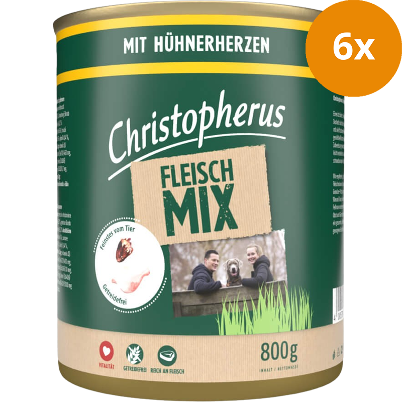 Christopherus Fleischmix Hühnerherzen 800 g