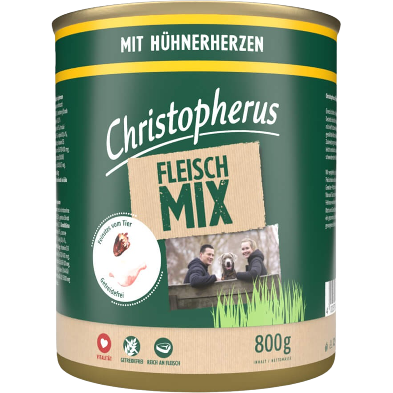 Christopherus Fleischmix Hühnerherzen 800 g