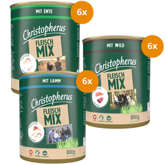 Christopherus Kombipaket 800 g – Fleischmix Ente, Lamm & Wild