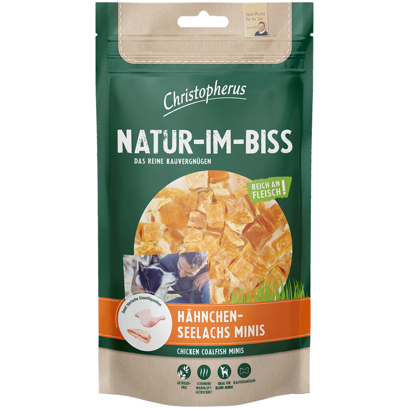 Christopherus Natur-Im-Biss Hähnchen-Seelachs-Minis 70 g günstig kaufen Christopherus Natur-Im-Biss Hähnchen-Seelachs-Minis 70 g günstig kaufen