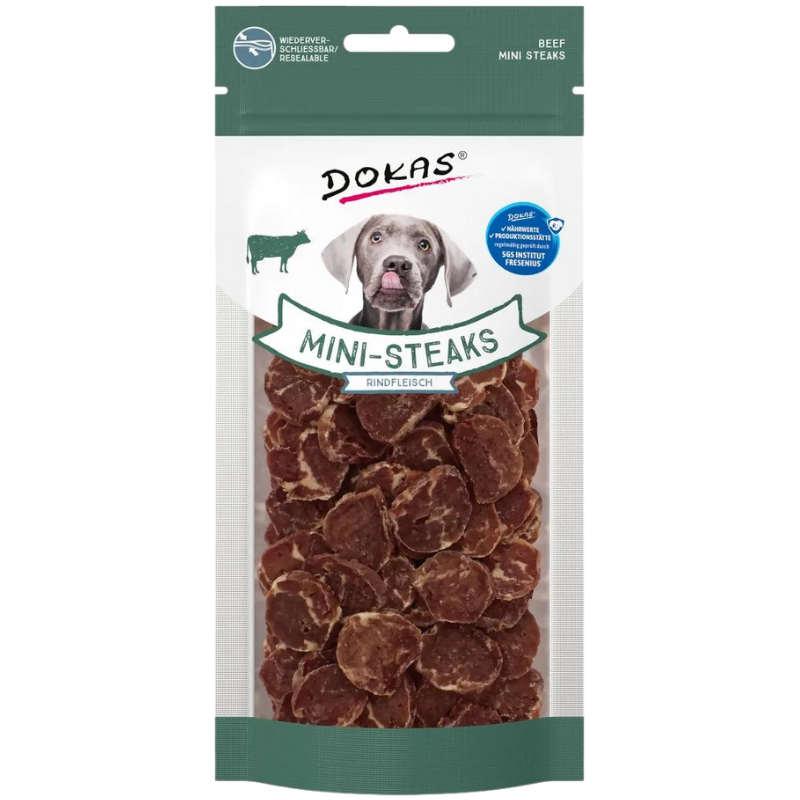 DOKAS Dog Mini Steaks Rindfleisch | Hundesnacks