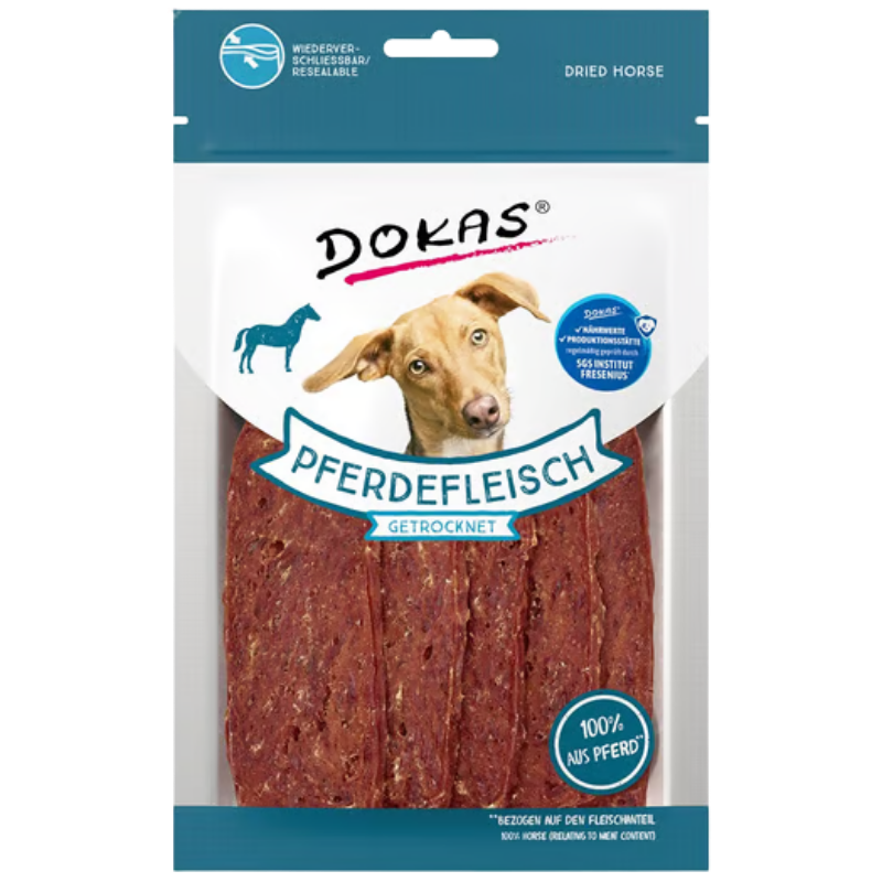 DOKAS Dog Pferdefleisch getrocknet 60 g  | Hundesnack