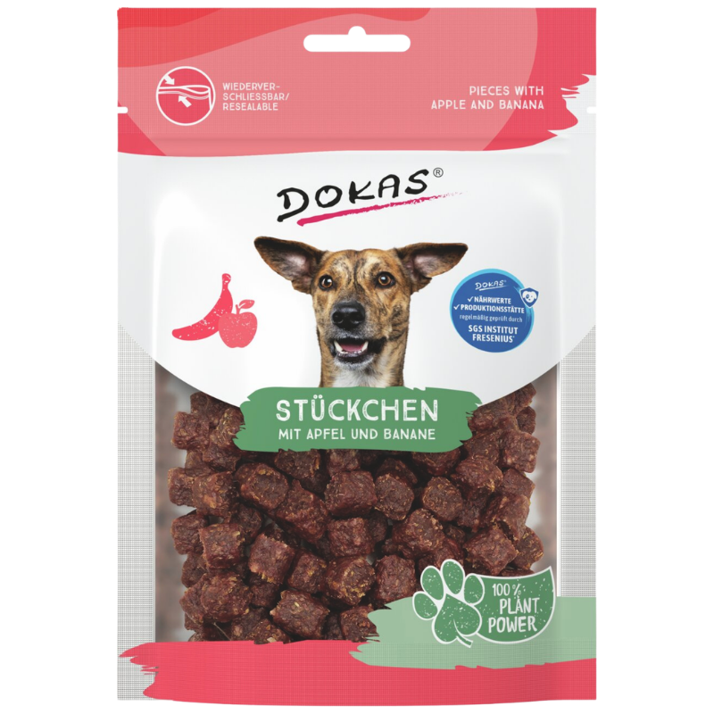 Dokas Dog Stückchen mit Apfel & Banane 105 g