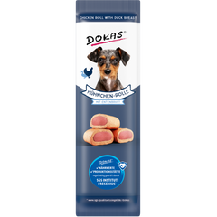 DOKAS Hühnchen-Rolle mit Ente 10 g | Hundesnack