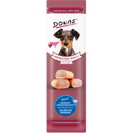 DOKAS Hühnchen-Rolle mit Rind 10 g | Hundesnack