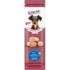 DOKAS Hühnchen-Rolle mit Rind 10 g | Hundesnack