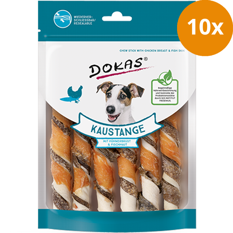 DOKAS Hühnerbrust & Fischhaut 170 g | Hundesnack