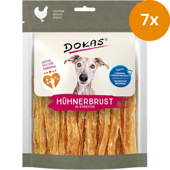 DOKAS Hühnerbrust in Streifen 170 g | Hundesnack