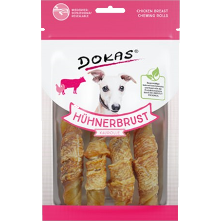 DOKAS Hühnerbrust Kaurolle 90 g | Hundesnack