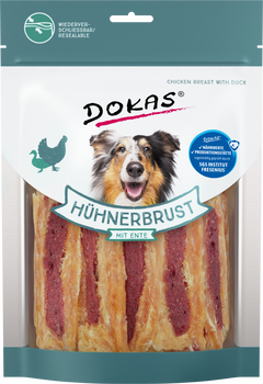 DOKAS Hühnerbrust mit Ente 220 g | Hundesnack