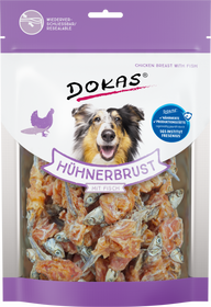 DOKAS Hühnerbrust mit Fisch 220 g | Hundesnack