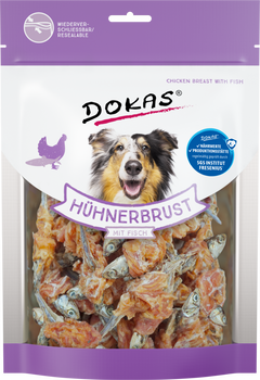 DOKAS Hühnerbrust mit Fisch 220 g | Hundesnack