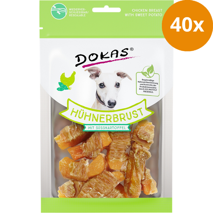 DOKAS Hühnerbrust mit Süßkartoffel 70 g | Hundesnack
