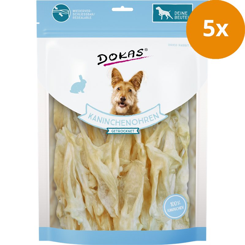 DOKAS Kaninchenohren 180 g | Hundesnack