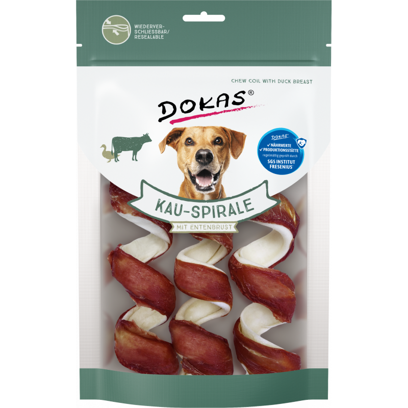 DOKAS Kau-Spirale mit Entenbrust 110 g für Hunde günstig kaufen DOKAS Kau-Spirale mit Entenbrust 110 g für Hunde günstig kaufen