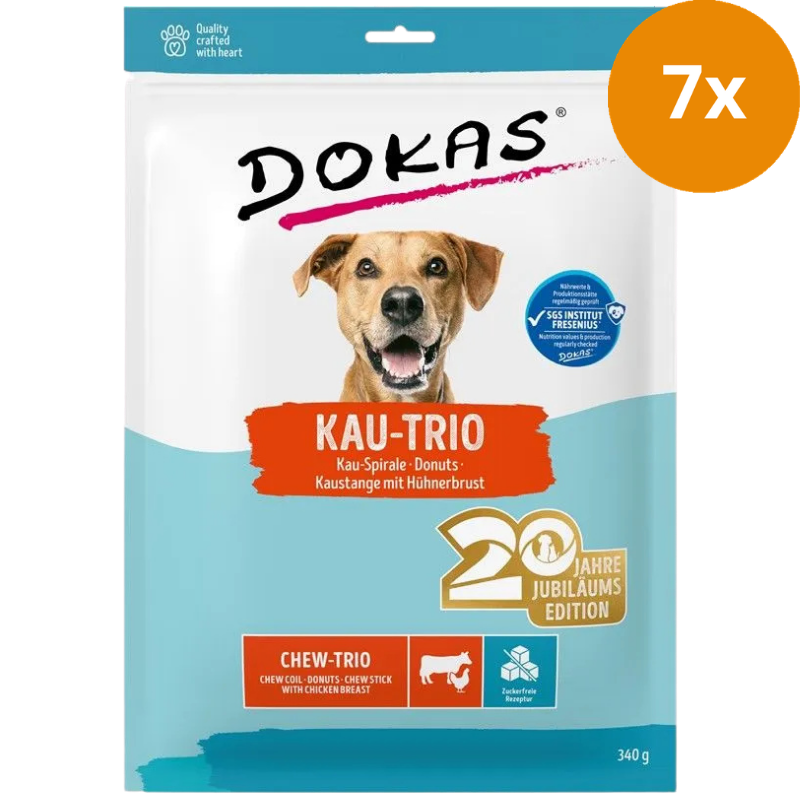 Dokas Dog Kau-Trio: Kau-Spirale, Donuts & Kaustange mit Hühnerbrust 340 g