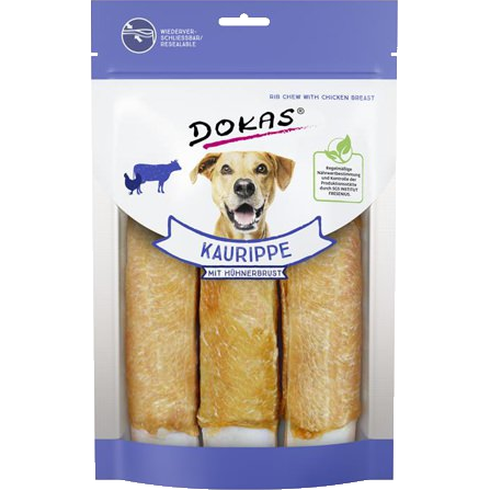 DOKAS Kaurippe mit Hühnerbrustfilet 210 g | Hundesnack