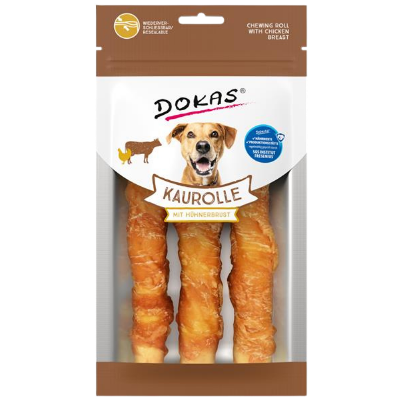 Dokas Dog Kaurolle Hühnerbrust Medium 150 g | Hundesnack