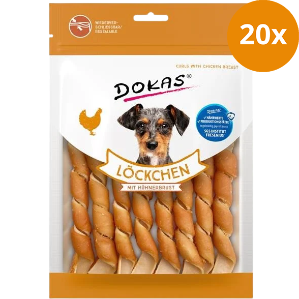 DOKAS Löckchen mit Hühnerbrust 120 g | Hundesnack