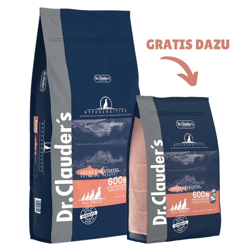 Dr.Clauder's Hyposensitive Lachs & Kartoffel 11,5 kg + GRATIS 3,5 kg