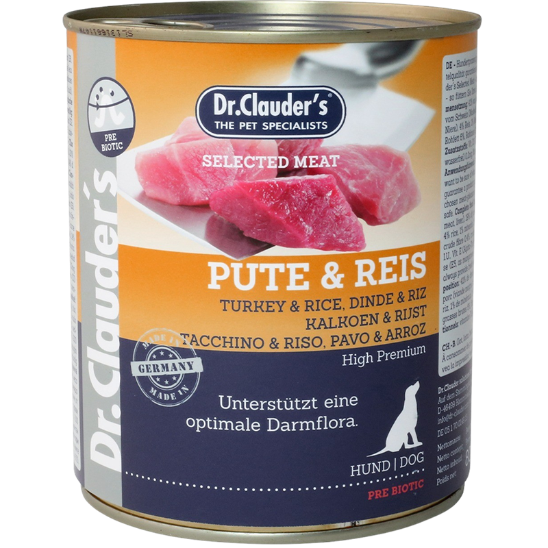 Dr.Clauder's Selected Meat Pute & Reis 800 g