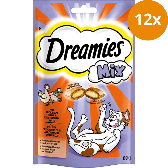 DREAMIES Traumhafte Katzensnacks Mix mit Huhn & Ente 60 g